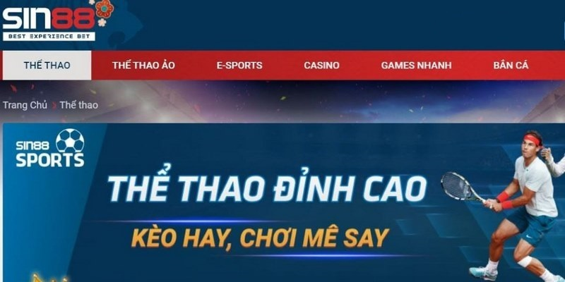 Cá cược thể thao Sin88 là một trong những dòng game được yêu thích nhất