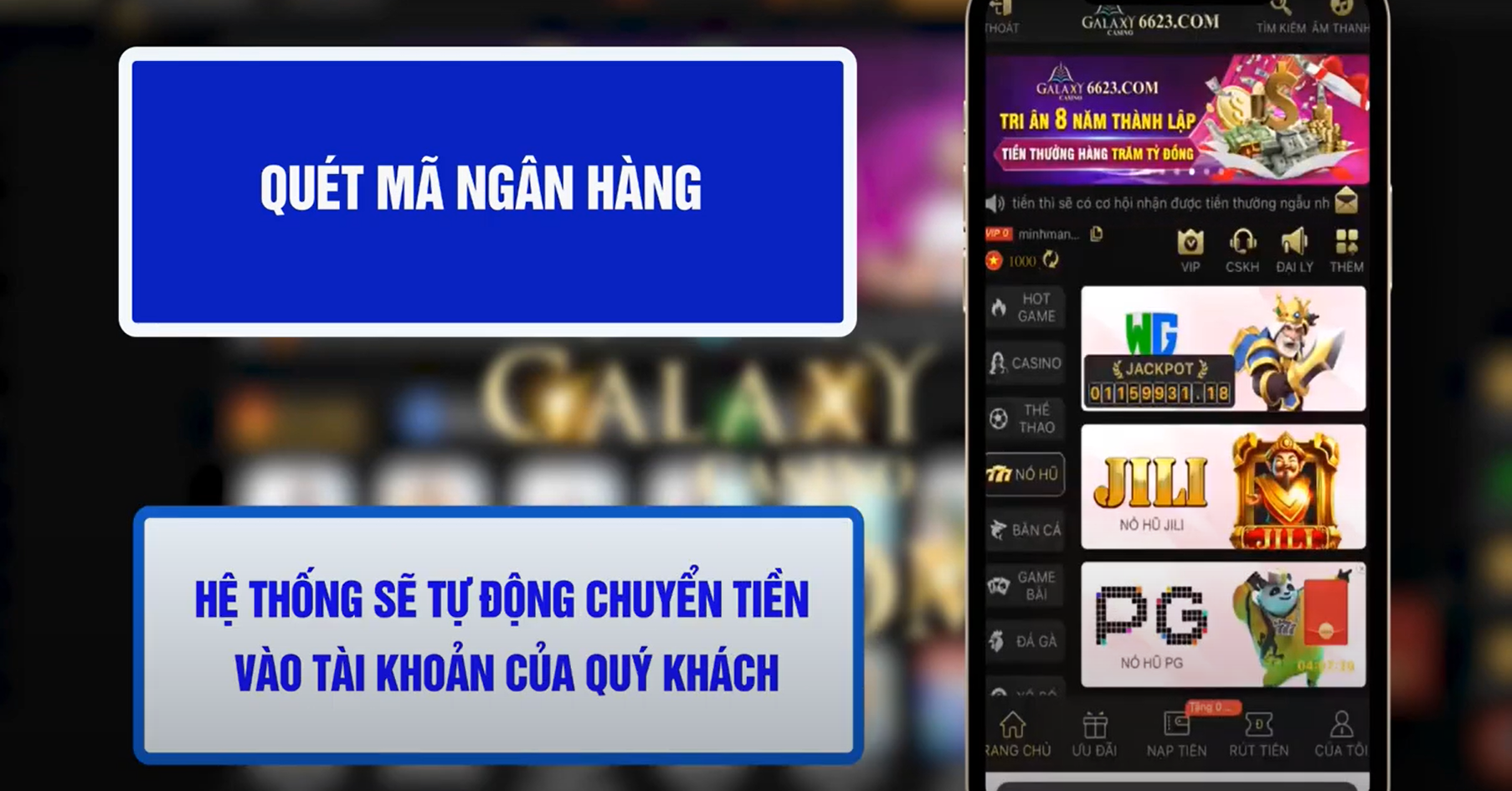 Nhận tiền thưởng lớn khi nạp tiền 6623 tham gia sự kiện
